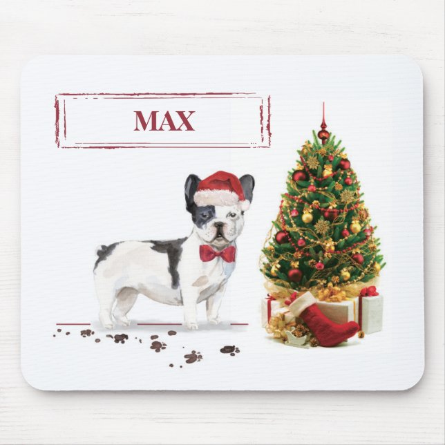 Schwarzer und weißer Bulldogge Mousepad (Vorne)