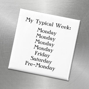 Schwarzer und weißer Büro Humor Magnet