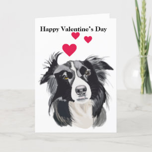 Schwarzer und weißer Collie Hund Feiertagskarte