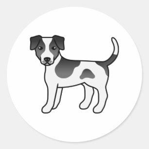 Schwarzer und Weißer Dänisch-Schwedischer Farmhund Runder Aufkleber