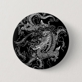 Schwarzer und Weißer Drache Button