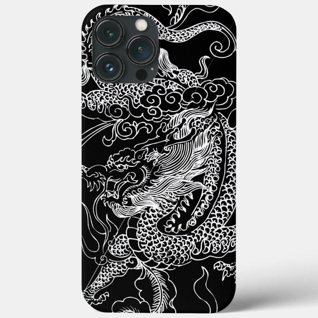 Schwarzer und Weißer Drache Case-Mate iPhone Hülle (Rückseite)