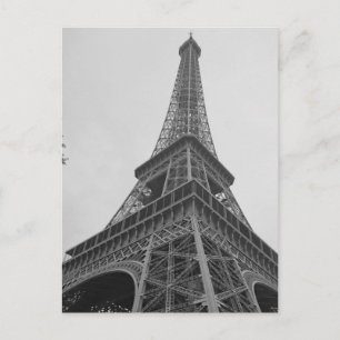 Schwarzer und weißer Eiffelturm in Paris Postkarte