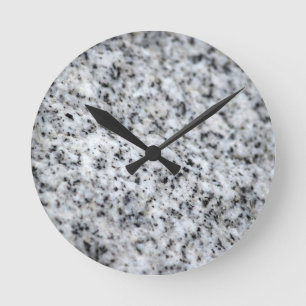 Schwarzer und weißer Granitfelsen Runde Wanduhr