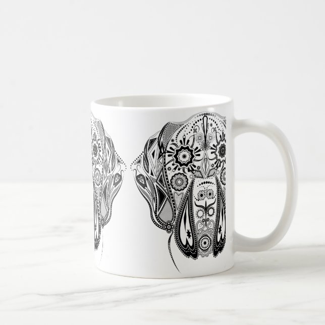 Schwarzer und weißer Großhund Tasse (Rechts)
