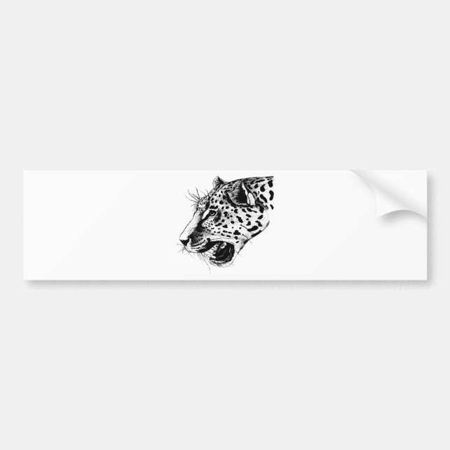 Schwarzer und weißer Leopard Autoaufkleber (Vorne)