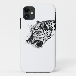 Schwarzer und weißer Leopard iPhone 11 Hülle