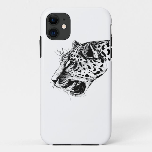 Schwarzer und weißer Leopard Case-Mate iPhone Hülle (Rückseite)