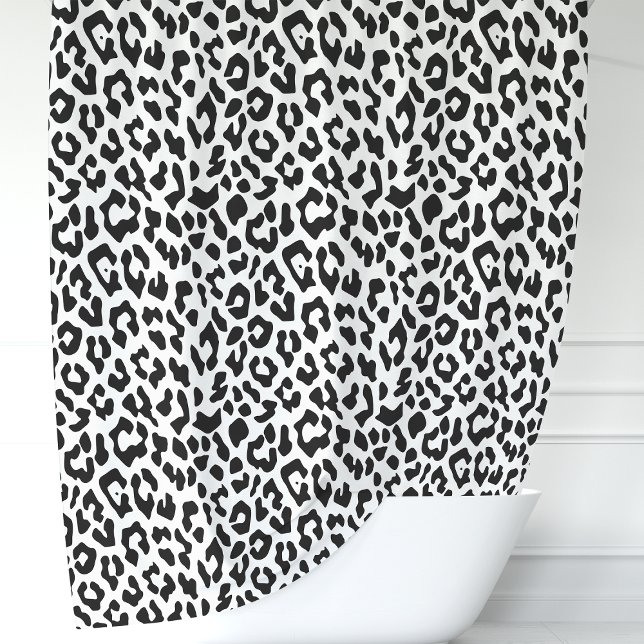 Schwarzer und weißer Leopard Duschvorhang (Von Creator hochgeladen)