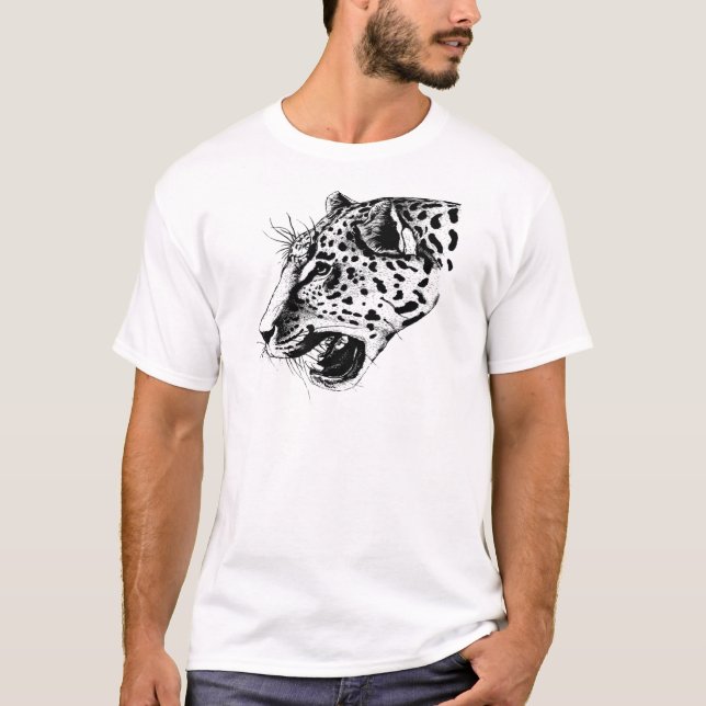 Schwarzer und weißer Leopard T-Shirt (Vorderseite)