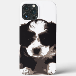 Schwarzer und weißer maltesischer Welpenhund Case-Mate iPhone Hülle