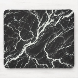 Schwarzer und Weißer Marmor-Look Chic Glamour Mousepad