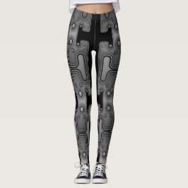 Schwarzer und weißer mechanischer Android-Futurist Leggings