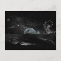 Schwarzer und weißer Mond Night Sky Galaxy Pos