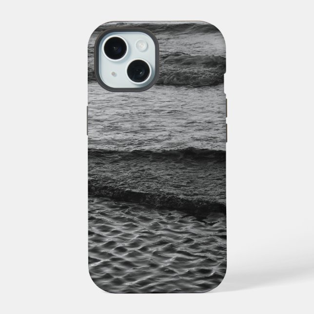 Schwarzer und Weißer Ozean iPhone 15 Hülle (Rückseite)