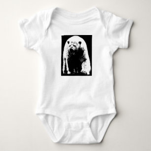 Schwarzer und weißer Pop Art Polar Bär Baby Strampler