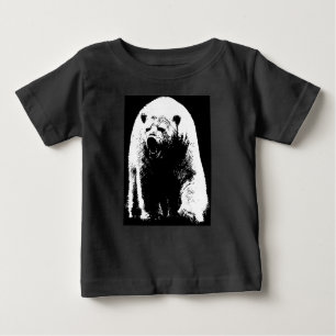 Schwarzer und weißer Pop Art Polar Bär Baby T-shirt