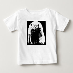 Schwarzer und weißer Pop Art Polar Bär Baby T-shirt