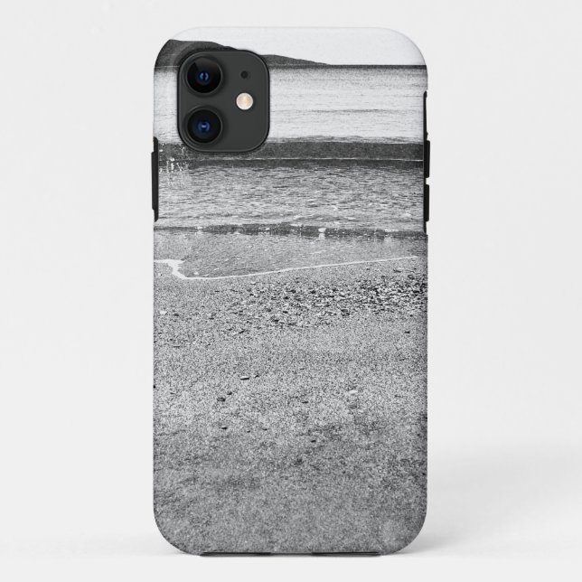 Schwarzer und weißer Sandstrand Case-Mate iPhone Hülle (Rückseite)