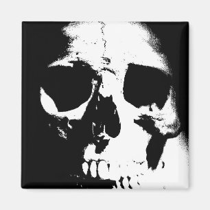 Schwarzer und weißer Schädel Magnet