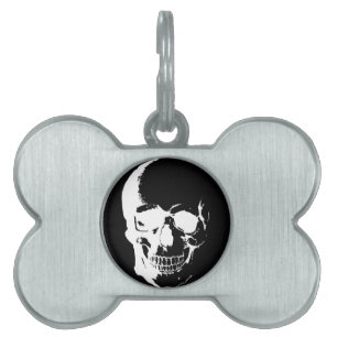 Schwarzer und weißer Schädel Tiermarke