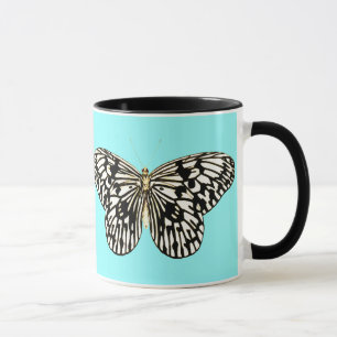Schwarzer und weißer Schmetterling, türkischer H Tasse