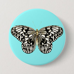 Schwarzer und weißer Schmetterling, türkischer Hin Button
