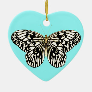 Schwarzer und weißer Schmetterling, türkischer Hin Keramikornament