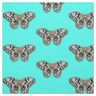 Schwarzer und weißer Schmetterling, türkischer Hin Stoff