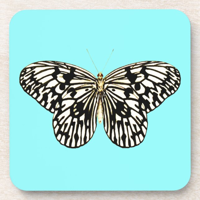 Schwarzer und weißer Schmetterling, türkischer Hin Untersetzer (Vorderseite)