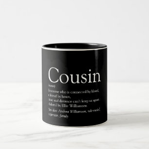 Schwarzer und Weißer Spaß Cooler Cousin Definition Zweifarbige Tasse