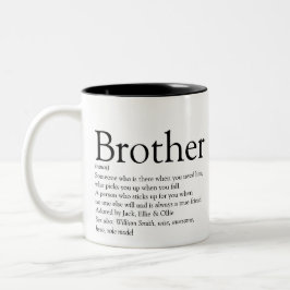 Schwarzer und weißer Spaß Moderne Brüderdefinition Zweifarbige Tasse