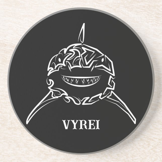 Schwarzer und weißer Stamm Großer Weißer Hai Getränkeuntersetzer (Vorne)