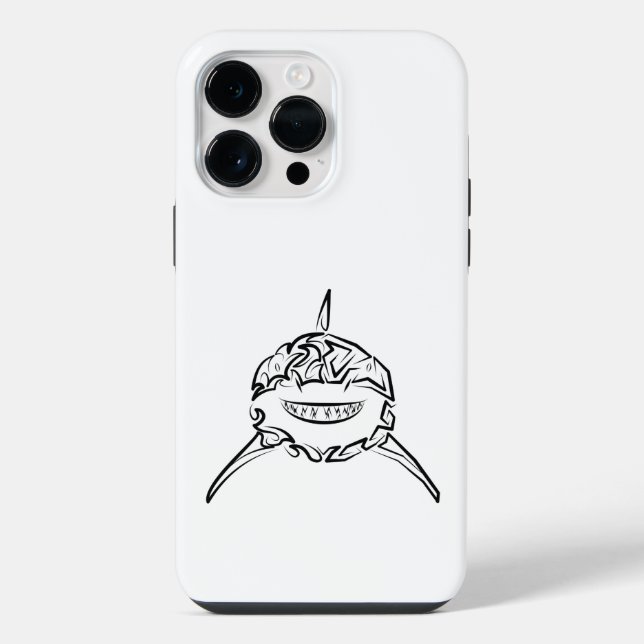 Schwarzer und weißer Stamm Großer Weißer Hai iPhone Hülle (Rückseite)