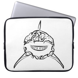 Schwarzer und weißer Stamm Großer Weißer Hai Laptopschutzhülle