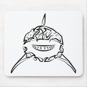 Schwarzer und weißer Stamm Großer Weißer Hai Mousepad
