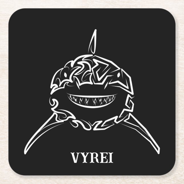 Schwarzer und weißer Stamm Großer Weißer Hai Rechteckiger Pappuntersetzer (Vorderseite)