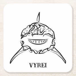 Schwarzer und weißer Stamm Großer Weißer Hai Rechteckiger Pappuntersetzer