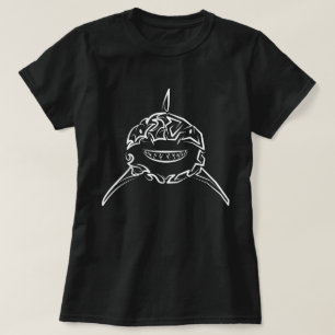 Schwarzer und weißer Stamm Großer Weißer Hai T-Shirt