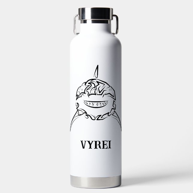 Schwarzer und weißer Stamm Großer Weißer Hai Trinkflasche (Vorderseite)
