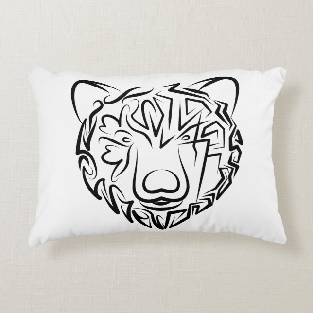 Schwarzer und weißer Stammbär Dekokissen (Vorderseite)