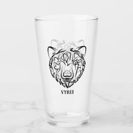 Schwarzer und weißer Stammbär Glas
