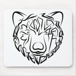 Schwarzer und weißer Stammbär Mousepad