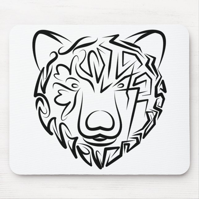 Schwarzer und weißer Stammbär Mousepad (Vorne)