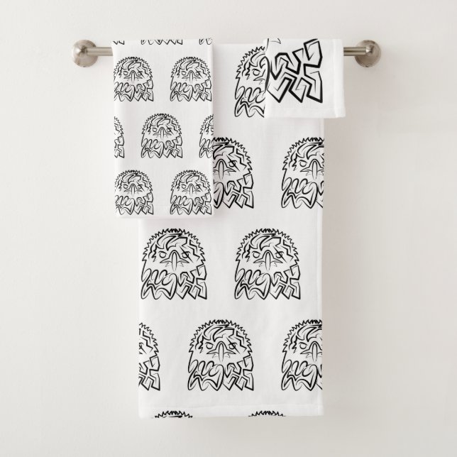 Schwarzer und weißer Stammesadler Badhandtuch Set (Insitu)
