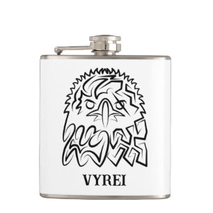 Schwarzer und weißer Stammesadler Flachmann