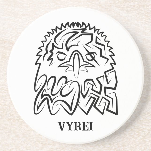 Schwarzer und weißer Stammesadler Getränkeuntersetzer (Vorne)