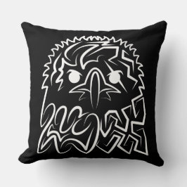 Schwarzer und weißer Stammesadler Kissen