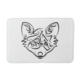Schwarzer und weißer Stammesfuchs Badematte