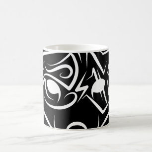 Schwarzer und weißer Stammesfuchs Kaffeetasse